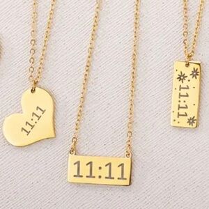 Vintage 11:11 Angel Number Necklace. Stainless Steel Gold Plated Necklace. 🪽